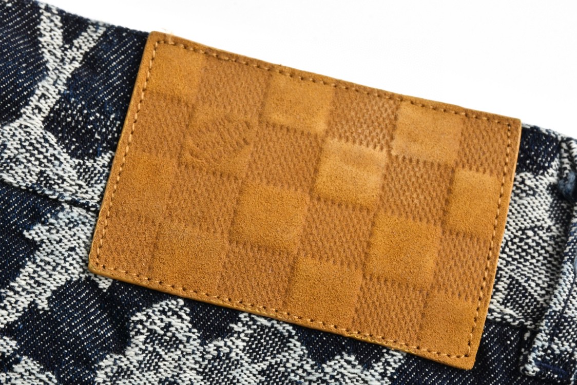 LOUIS VUITTON 路易威登 植绒满印牛仔裤 短裤 五分裤 