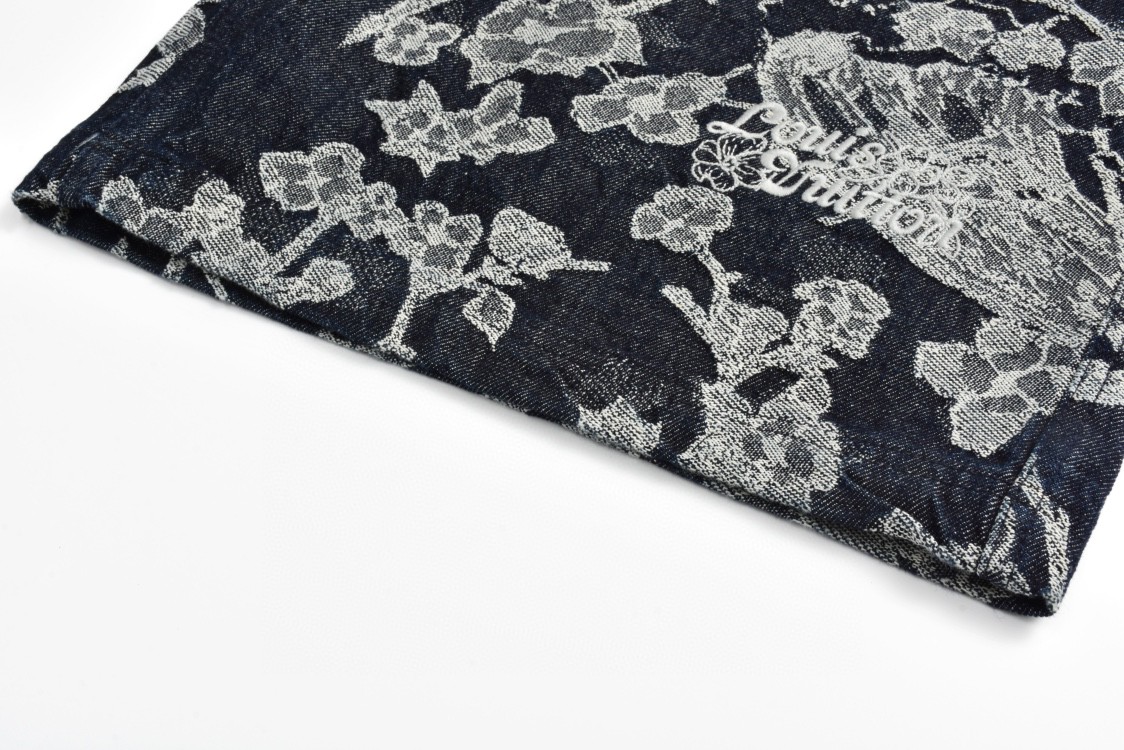 LOUIS VUITTON 路易威登 植绒满印牛仔裤 短裤 五分裤 