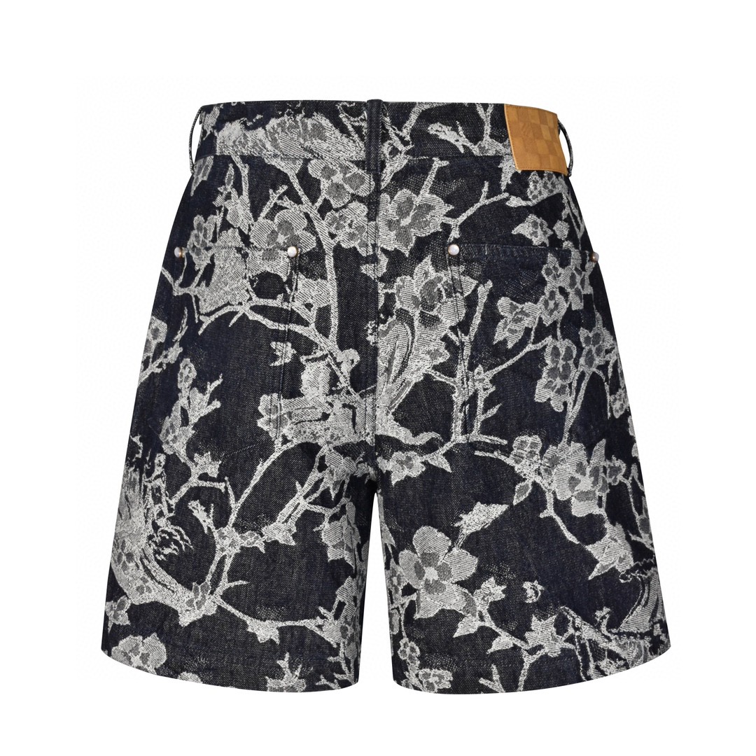 LOUIS VUITTON 路易威登 植绒满印牛仔裤 短裤 五分裤 