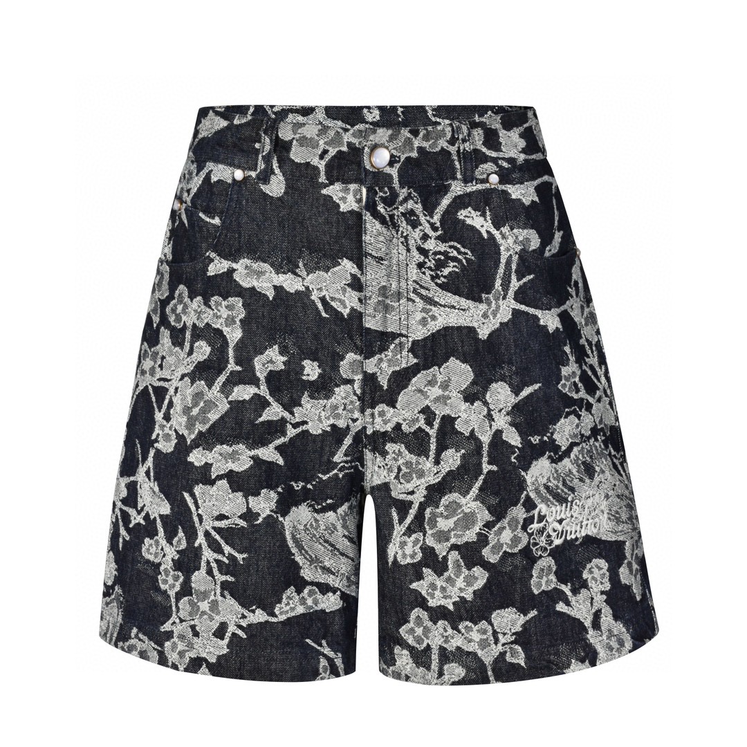 LOUIS VUITTON 路易威登 植绒满印牛仔裤 短裤 五分裤 
