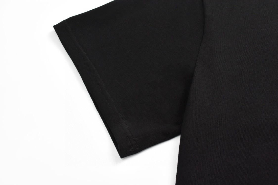 Balenciaga 巴黎世家 双 B字母刺绣Logo 短袖 T恤 圆领 短款 夏季 黑色