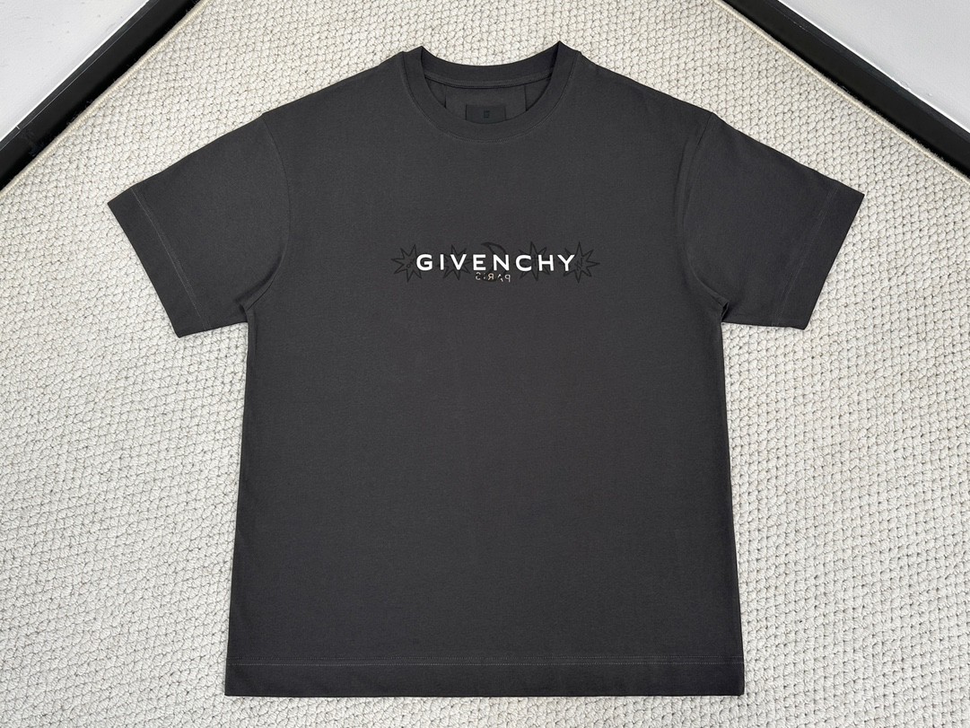 Givenchy 纪梵希 字母logo图案印花 T恤 短袖 套头 夏款 灰色 POIZON240620122