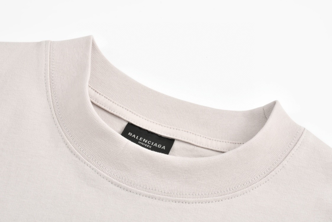 Balenciaga 巴黎世家 异性BB图案印花 圆领 短袖 T恤 夏季 白色 616036-XJEJC-9095