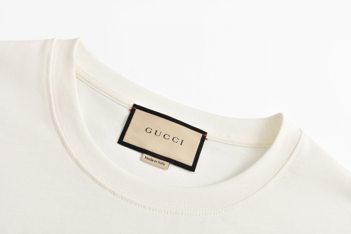 GUCCI 古驰 彩虹字母logo印花短袖 T恤 圆领 套头 夏季 白色 616036-XJEJC-9095