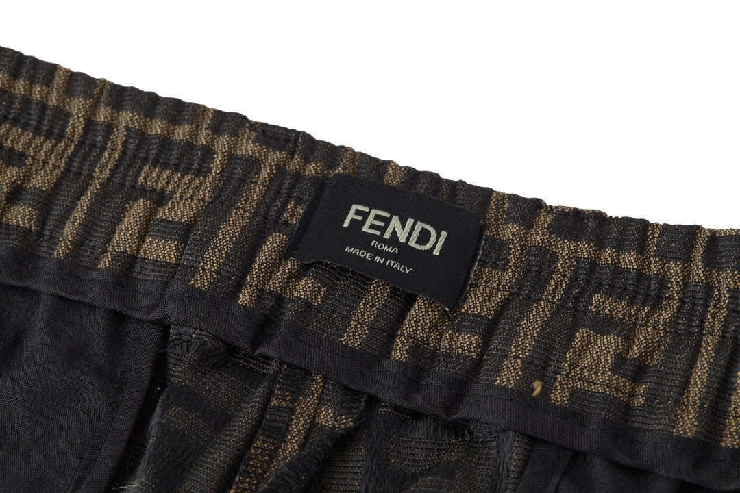 Fendi 芬迪 满印老花西装裤 长裤 裤子 休闲裤 棕色