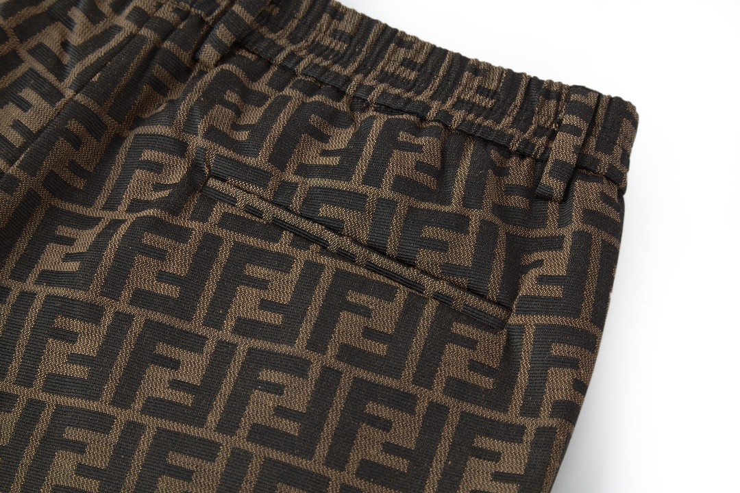 Fendi 芬迪 满印老花西装裤 长裤 裤子 休闲裤 棕色