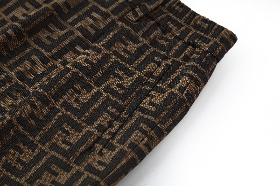 Fendi 芬迪 满印老花西装裤 长裤 裤子 休闲裤 棕色