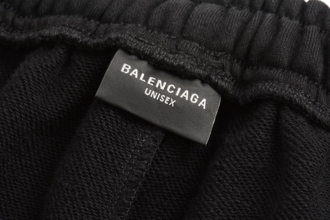 Balenciaga 巴黎世家 IB反光字母logo短裤 五分裤 休闲裤 运动裤 夏季 黑色 