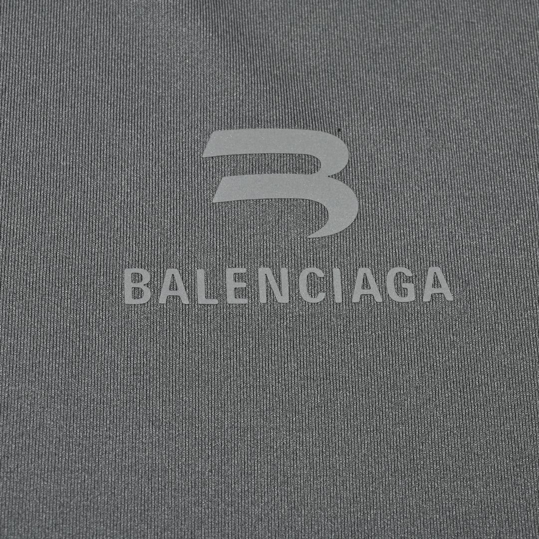 Balenciaga 巴黎世家 字母Logo印花 短袖 T恤 圆领 短款 夏季 灰色