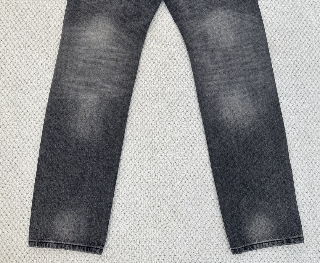 Givenchy 纪梵希 水洗做旧破洞拉链设计牛仔裤 长裤 裤子 黑灰色 