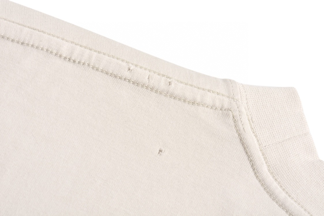 Balenciaga 巴黎世家 3B字母Logo涂鸦破洞 短袖 T恤 圆领 短款 夏季 米色