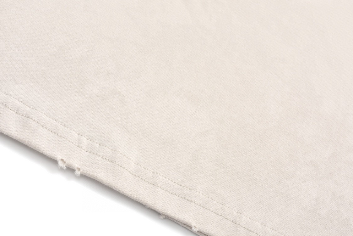 Balenciaga 巴黎世家 3B字母Logo涂鸦破洞 短袖 T恤 圆领 短款 夏季 米色