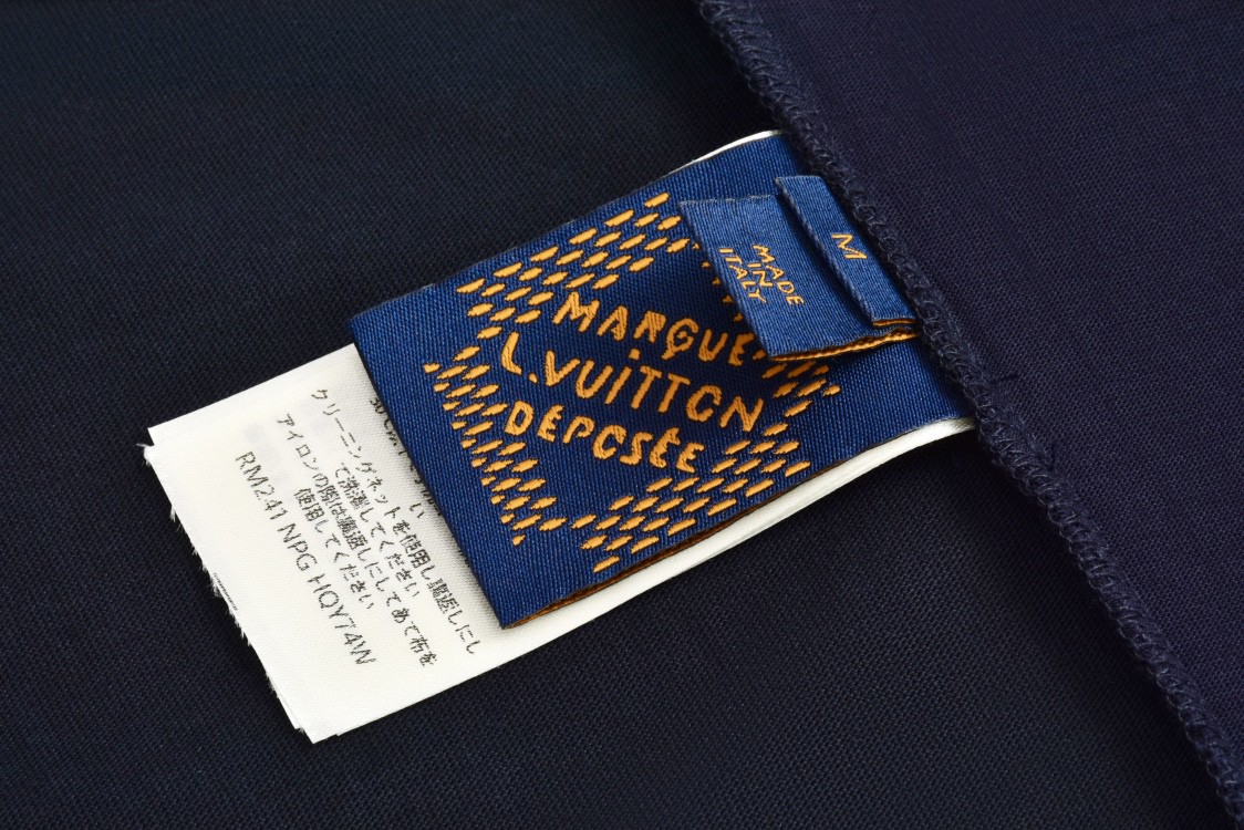 LOUIS VUITTON 路易威登 字母珠饰刺绣logo圆领短袖 T恤 黑色 1AFJFI