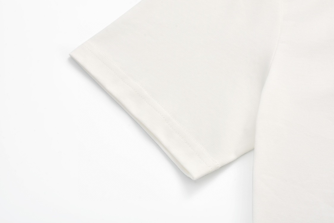 LOUIS VUITTON 路易威登 字母珠饰刺绣logo圆领短袖 T恤 白色