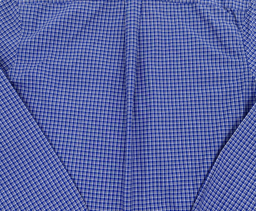 MIU MIU 缪缪 SS24 格纹字母刺绣Logo单排扣衬衫 长袖 外套 宝石蓝 MK1842-142K-F0013-S-OOO