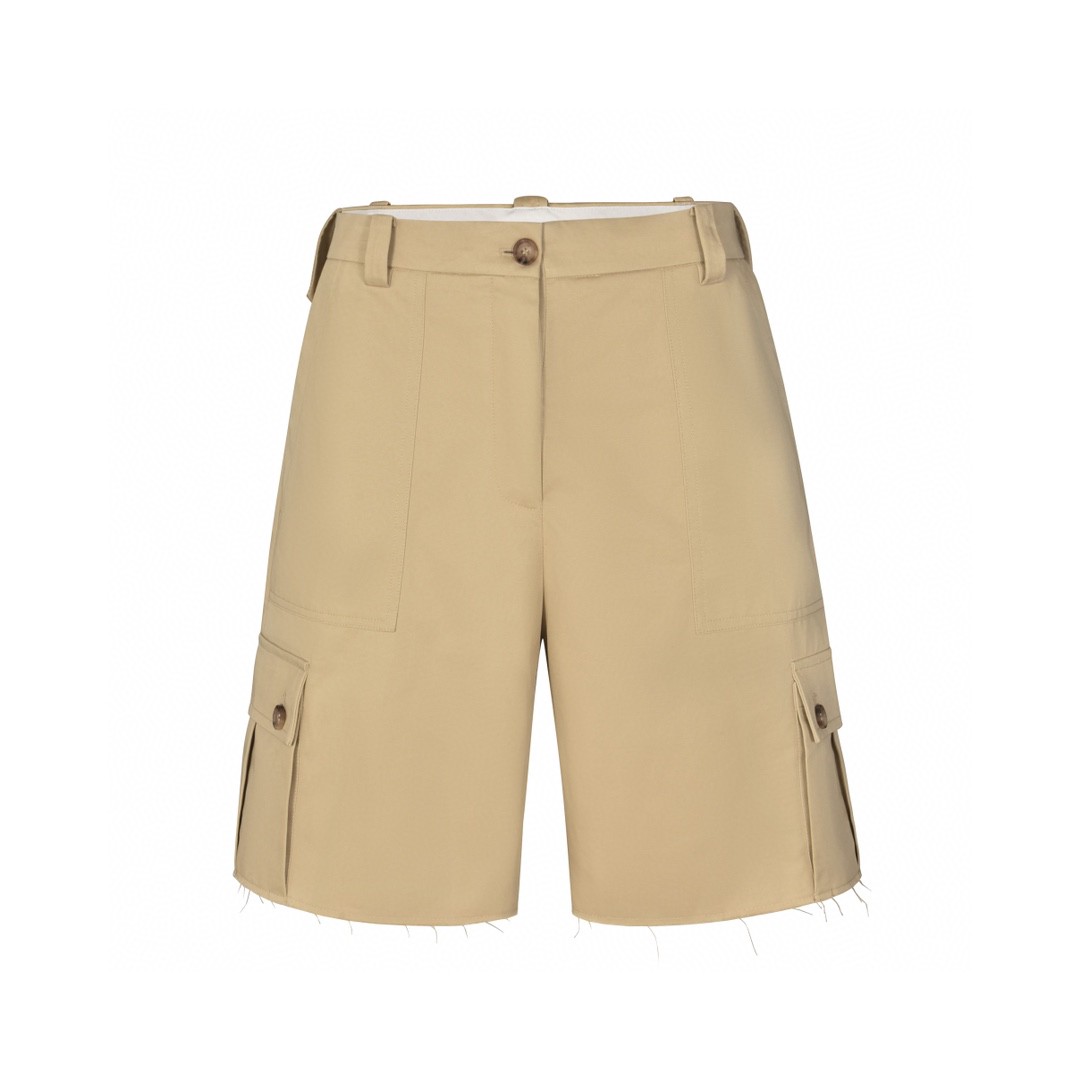 MIU MIU 纯色直筒工装裤 短裤 裤子 休闲裤 五分裤 卡其色