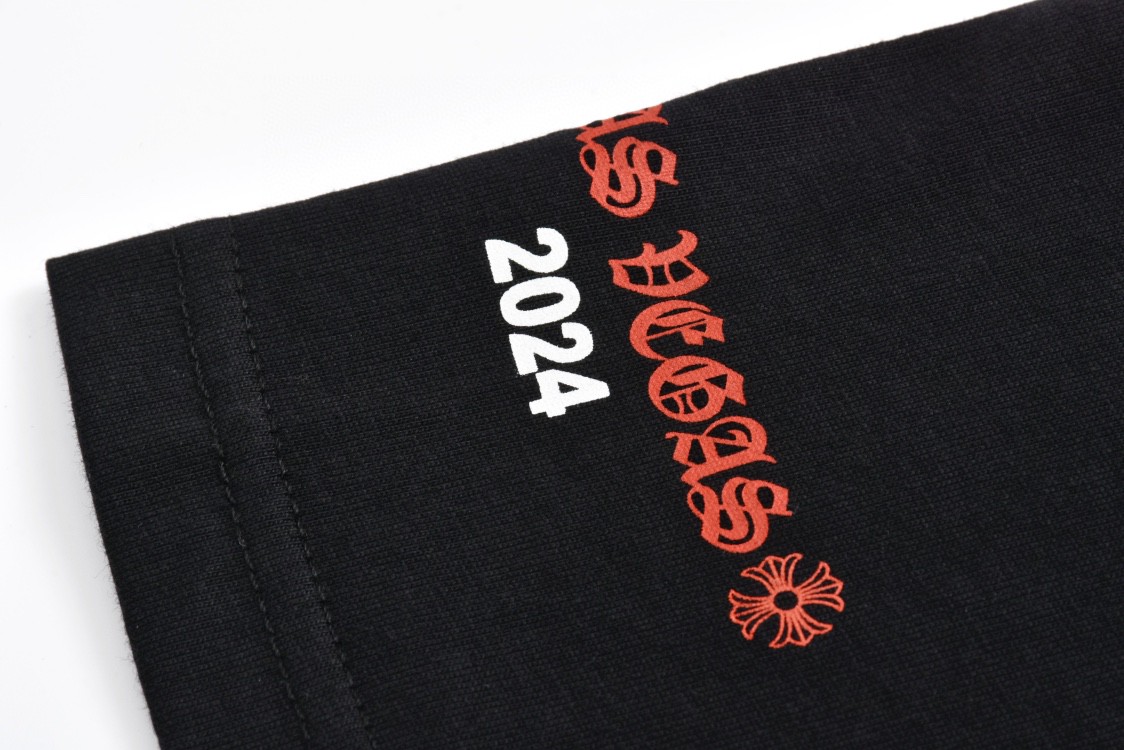 Chrome Hearts 克罗心 滚石联名 字母印花短袖 T恤 黑色