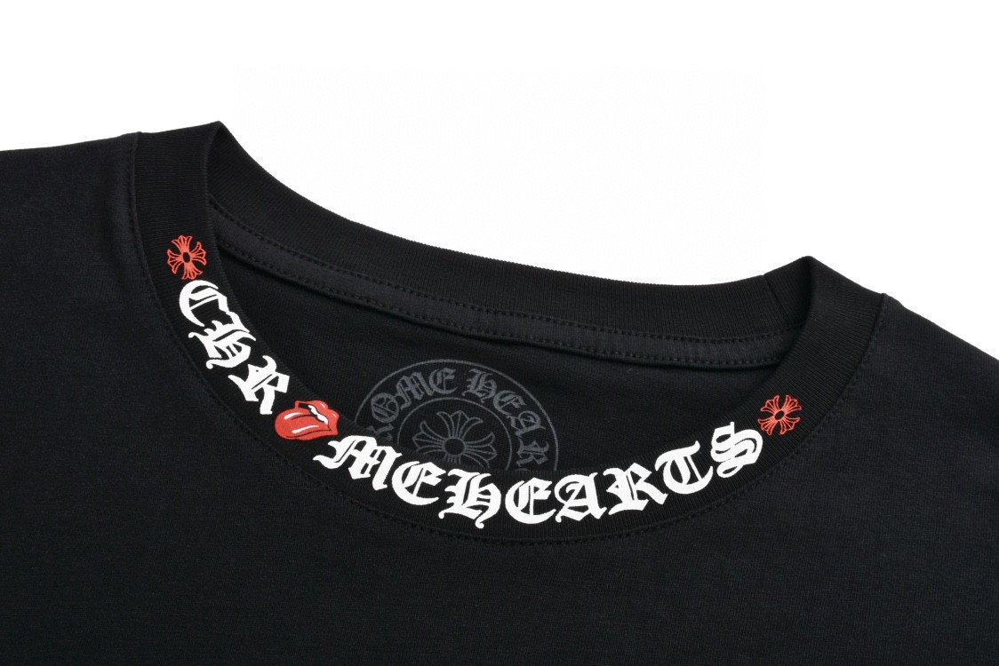 Chrome Hearts 克罗心 滚石联名 字母印花短袖 T恤 黑色