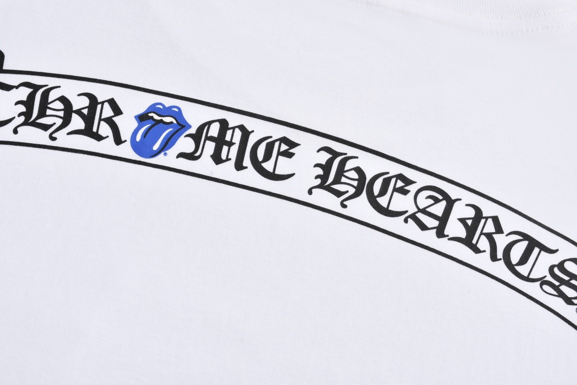 Chrome Hearts 克罗心 滚石联名 字母印花短袖 T恤 黑色