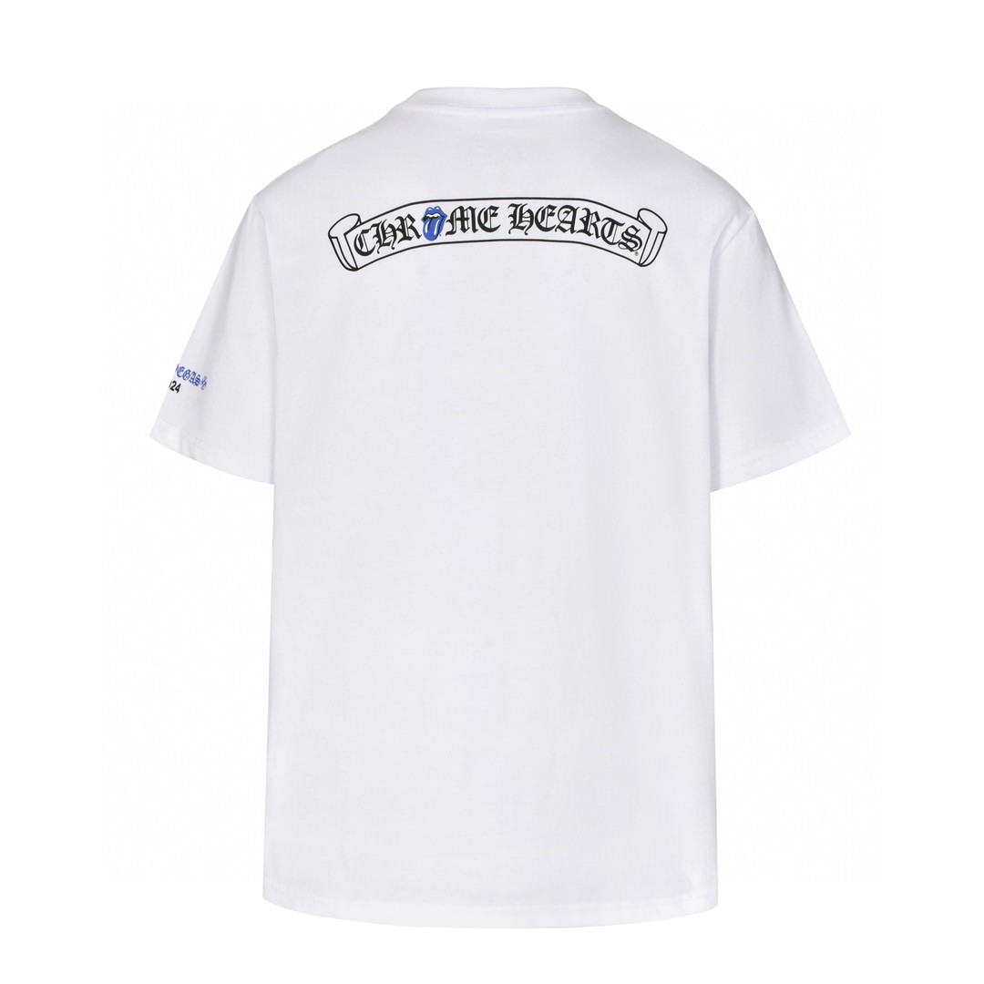 Chrome Hearts 克罗心 滚石联名 字母印花短袖 T恤 黑色