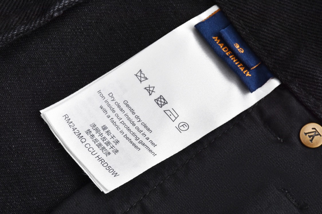 LOUIS VUITTON 压花浮雕 牛仔短裤 牛仔裤 短裤 五分裤 黑色