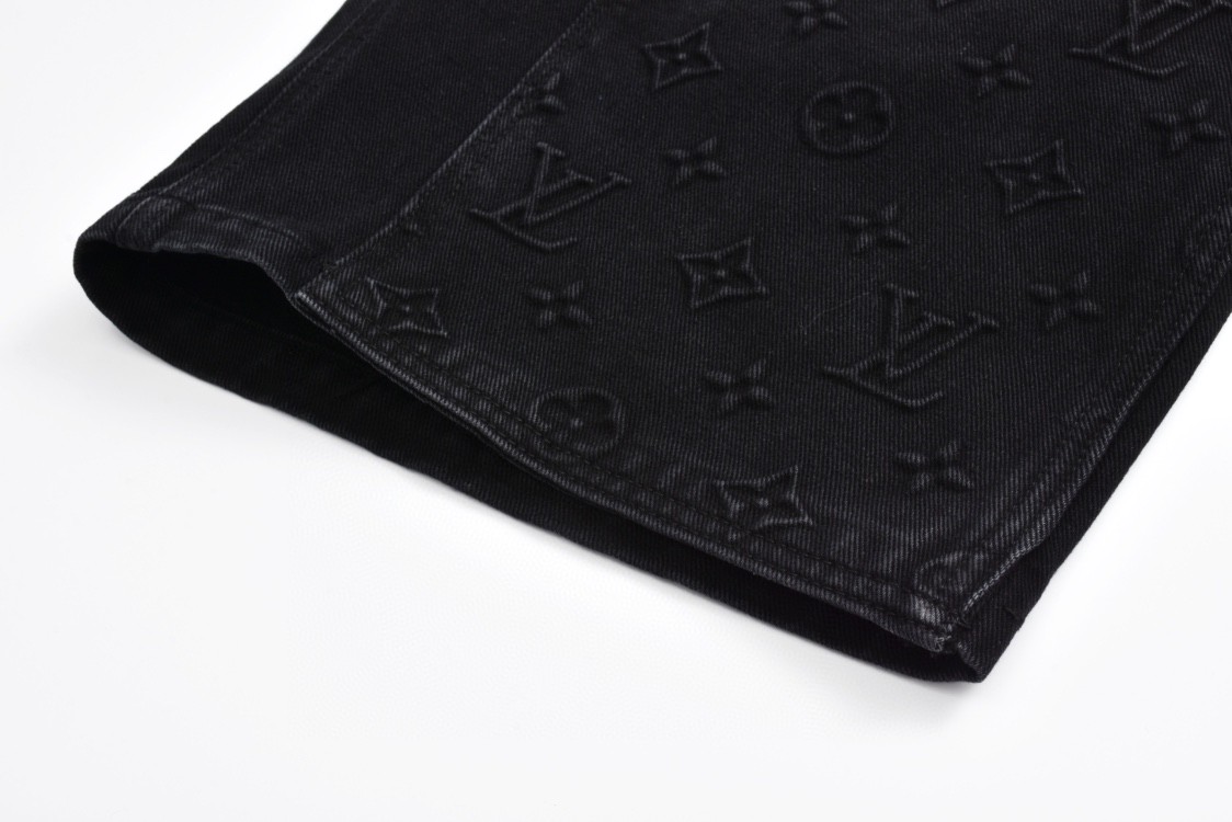 LOUIS VUITTON 压花浮雕 牛仔短裤 牛仔裤 短裤 五分裤 黑色