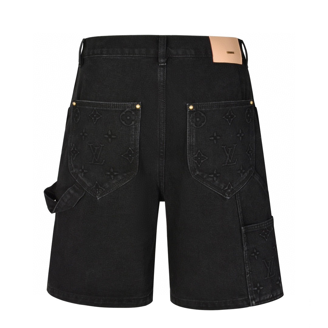 LOUIS VUITTON 压花浮雕 牛仔短裤 牛仔裤 短裤 五分裤 黑色