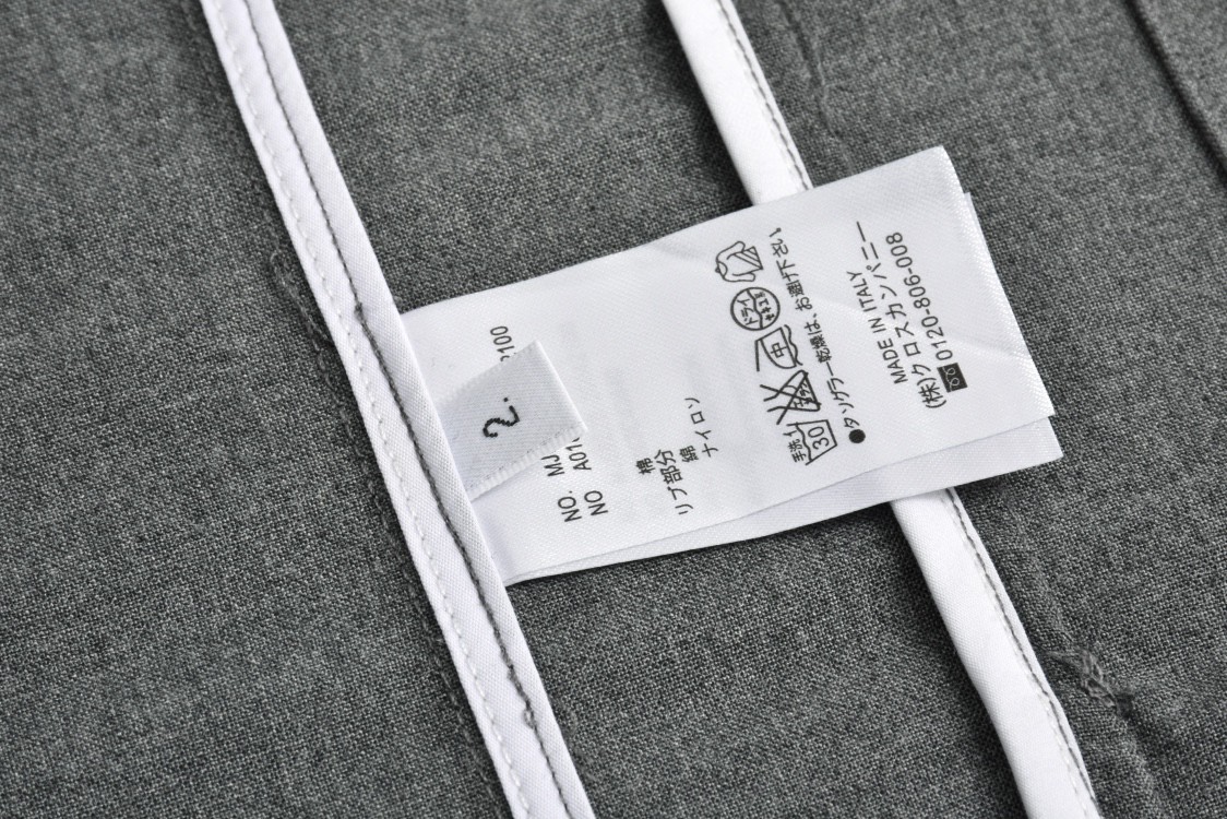 THOM BROWNE 袖子四杠条纹 羊毛单排扣衬衫 长袖 外套 灰色 MJO055A-06146-035