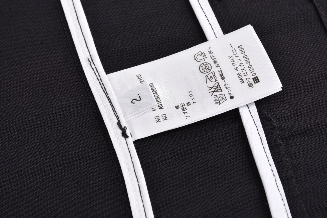 THOM BROWNE 袖子四杠条纹 羊毛单排扣衬衫 长袖 外套 黑色 MJO05-5A06-146