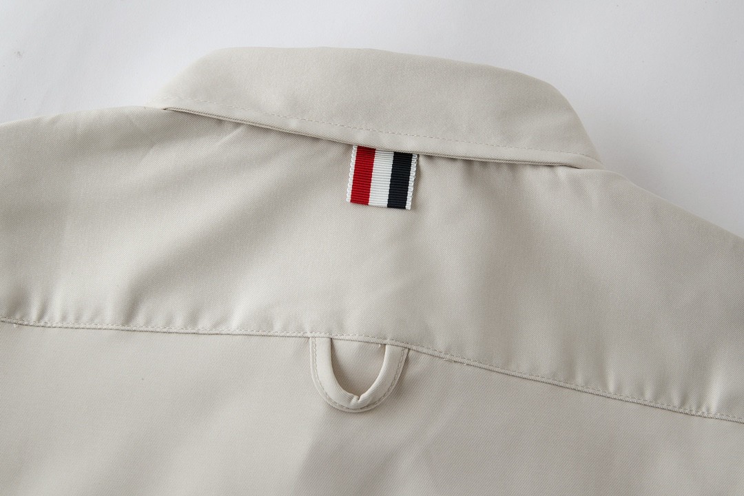 THOM BROWNE 单排扣衬衫 长袖 外套 卡其色