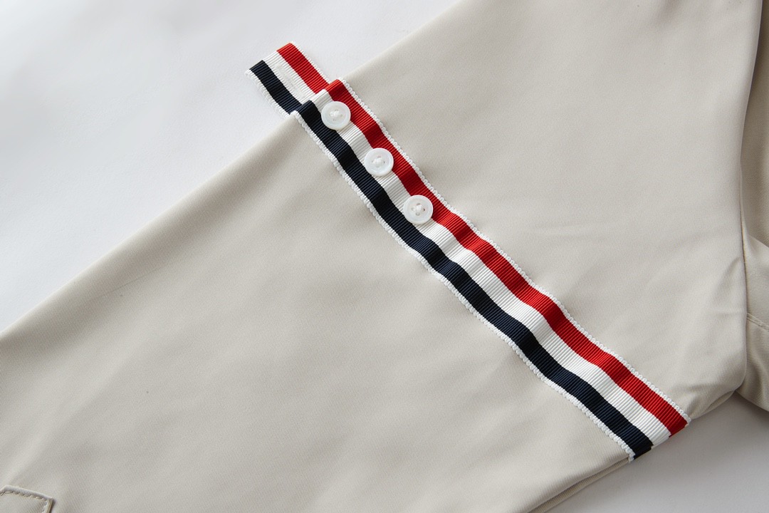 THOM BROWNE 单排扣衬衫 长袖 外套 卡其色