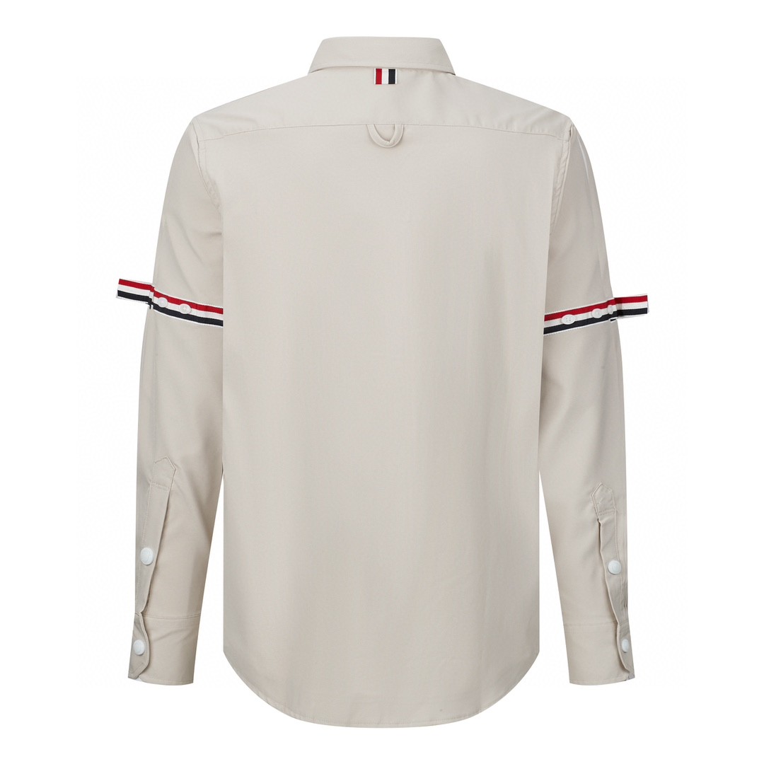 THOM BROWNE 单排扣衬衫 长袖 外套 卡其色