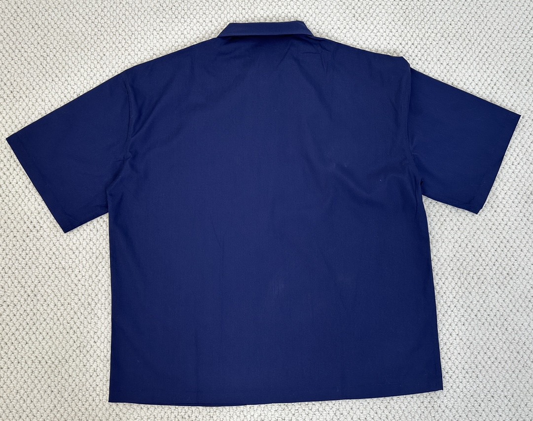 PRADA 普拉达 字母logo印花拉链翻领衬衫 短袖 蓝色 SC781-1480-F0216-S-OOO