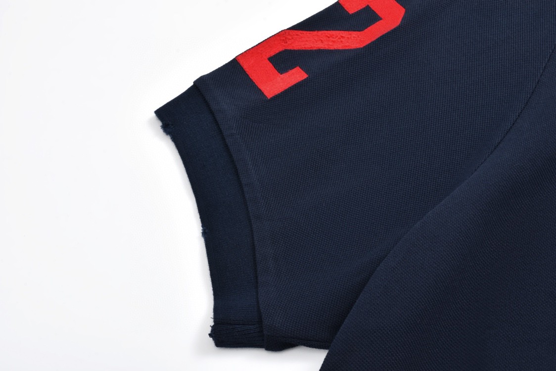 Balenciaga 巴黎世家 战马图案字母刺绣Polo衫 短袖 T恤 夏季 宝蓝色 