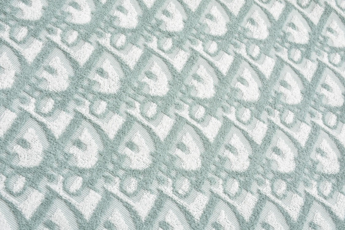 DIOR 迪奥 毛巾棉logo满印短袖 圆领 T恤 夏季 绿色 483J646A0906-C186