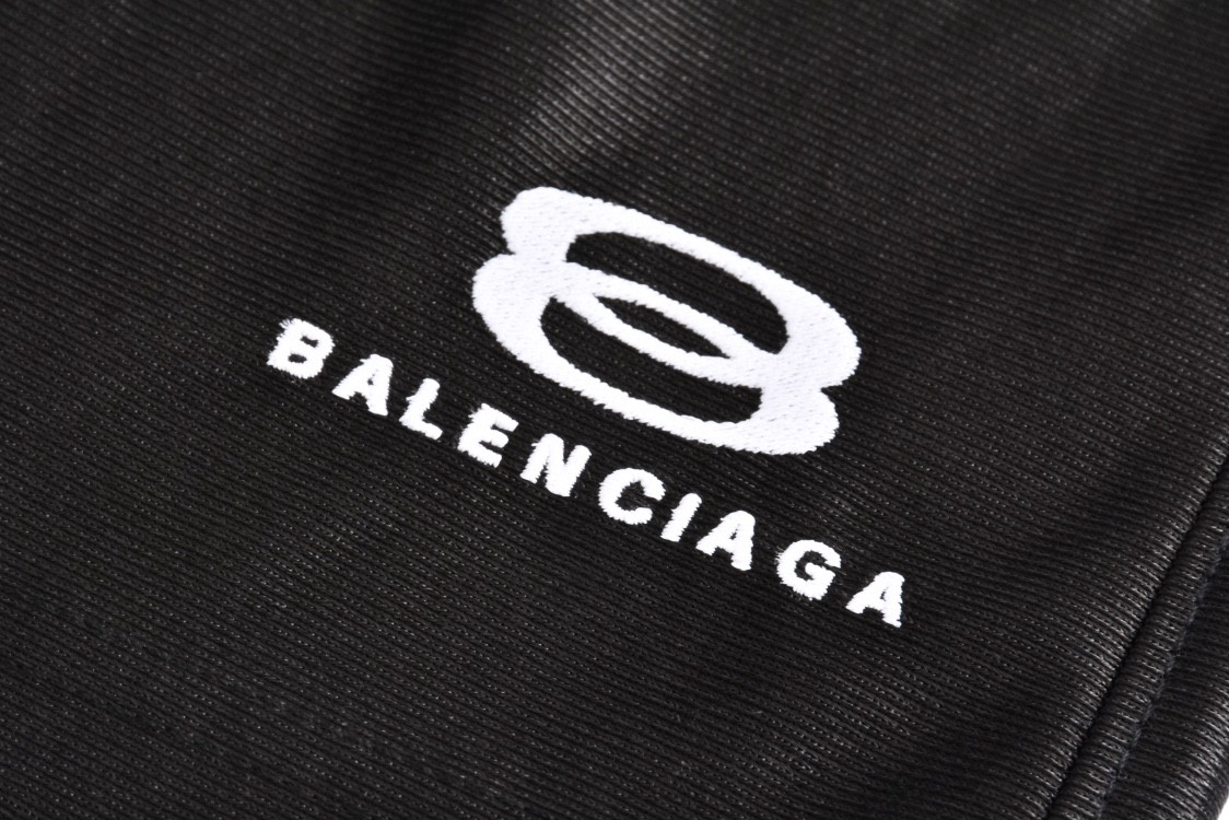 Balenciaga 巴黎世家 双环字母刺绣logo短裤 五分裤 休闲裤 运动裤 夏季 黑色