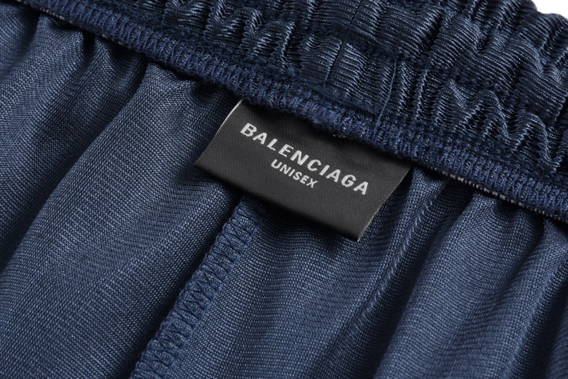 Balenciaga 巴黎世家 双环字母刺绣logo短裤 五分裤 休闲裤 运动裤 夏季 蓝色