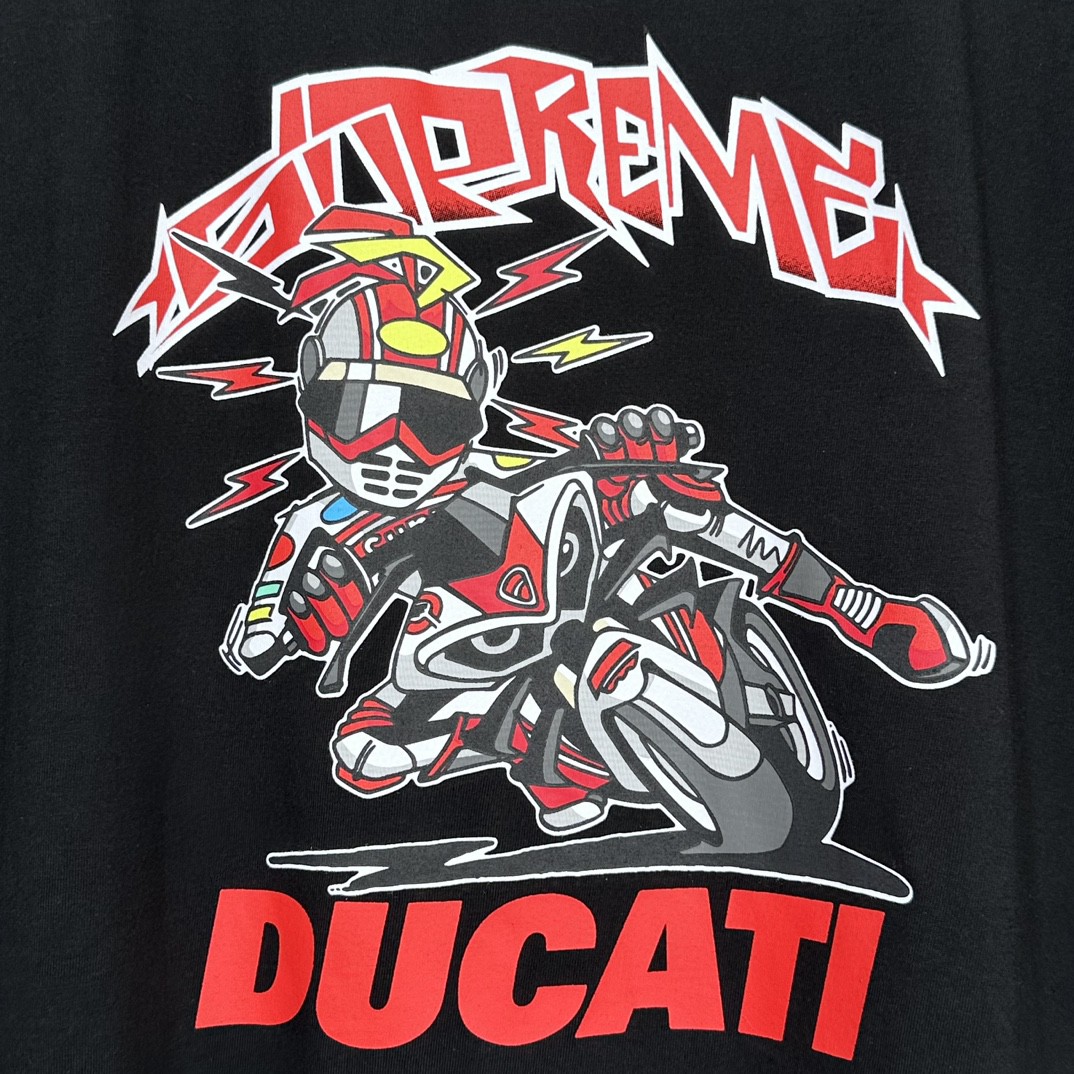Supreme DUCATI 联名款 SS24 WEEK16 BIKE TEE 摩托车印花短袖 T恤 黑色 白色 SUP-SS24-279