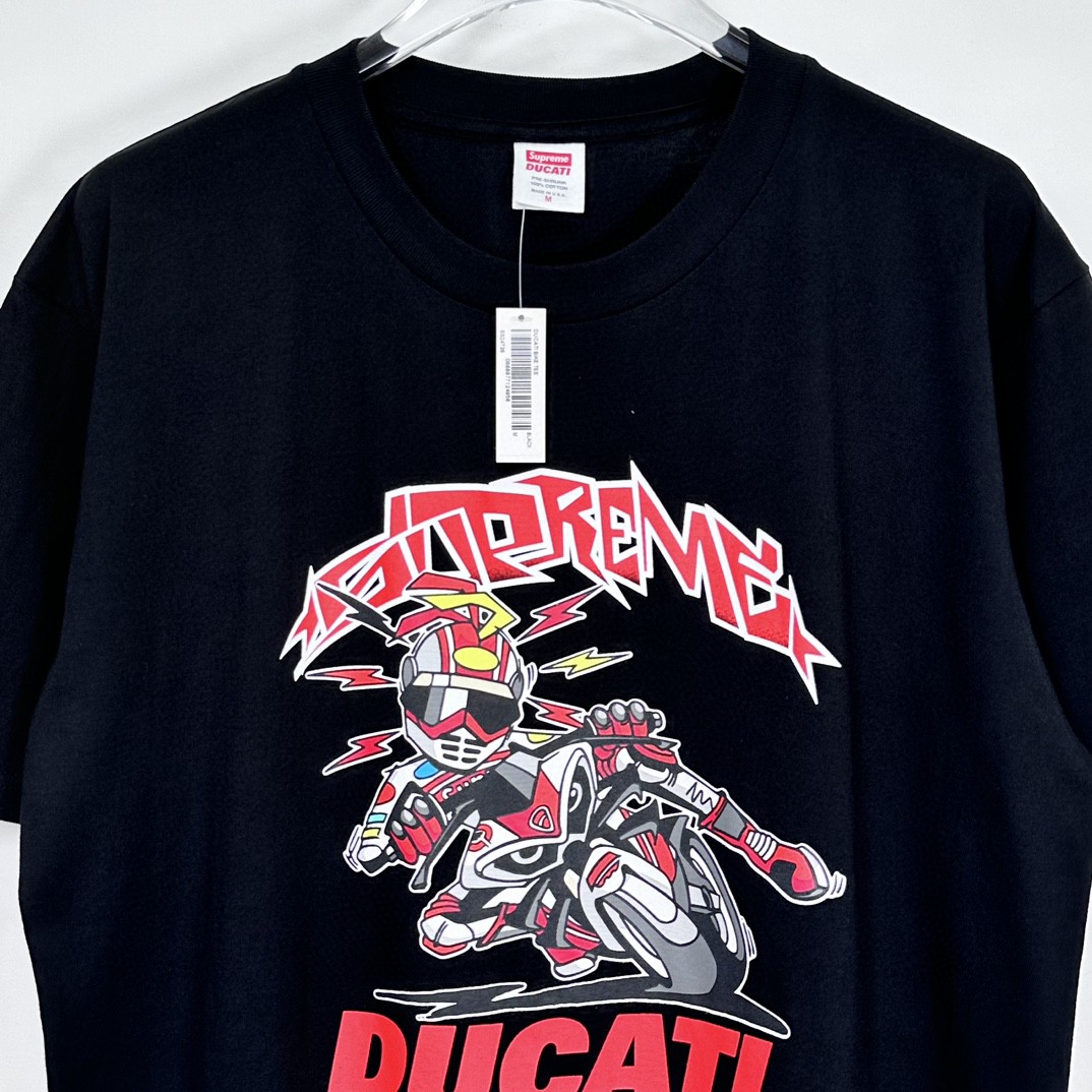 Supreme DUCATI 联名款 SS24 WEEK16 BIKE TEE 摩托车印花短袖 T恤 黑色 白色 SUP-SS24-279