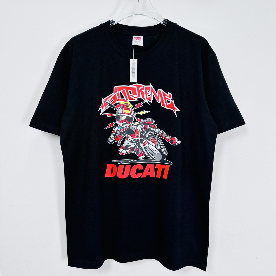 Supreme DUCATI 联名款 SS24 WEEK16 BIKE TEE 摩托车印花短袖 T恤 黑色 白色 SUP-SS24-279