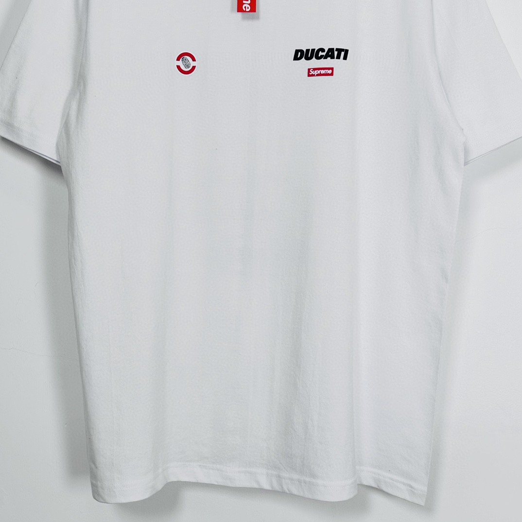 Supreme DUCATI 联名款 SS24 WEEK16 LOGO TEE 背面徽标印花短袖 T恤 黑色 白色 SUP-SS24-277