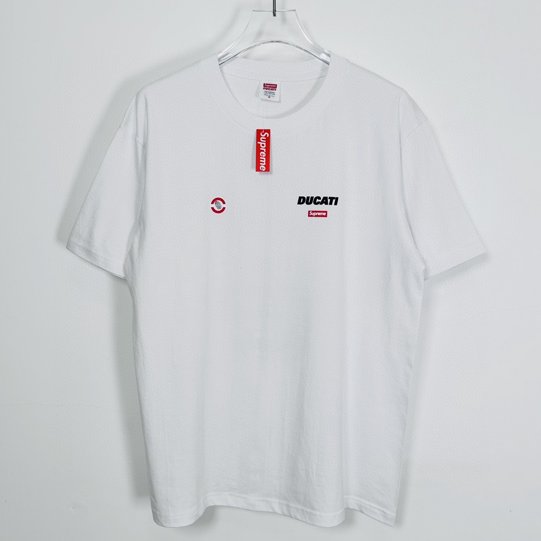 Supreme DUCATI 联名款 SS24 WEEK16 LOGO TEE 背面徽标印花短袖 T恤 黑色 白色 SUP-SS24-277