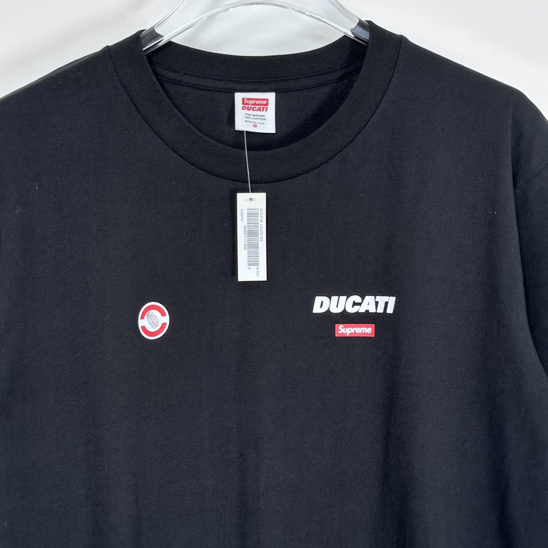Supreme DUCATI 联名款 SS24 WEEK16 LOGO TEE 背面徽标印花短袖 T恤 黑色 白色 SUP-SS24-277