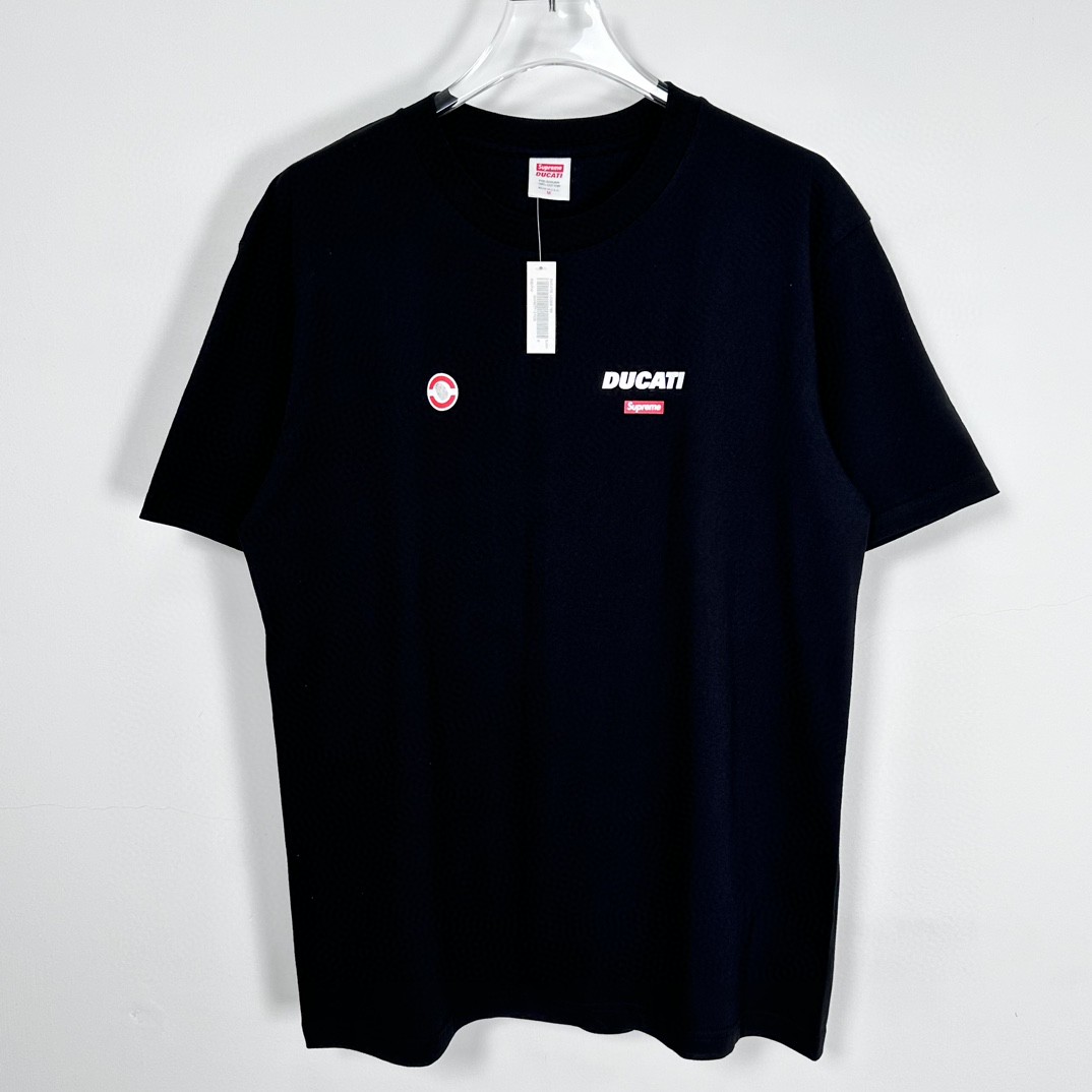 Supreme DUCATI 联名款 SS24 WEEK16 LOGO TEE 背面徽标印花短袖 T恤 黑色 白色 SUP-SS24-277