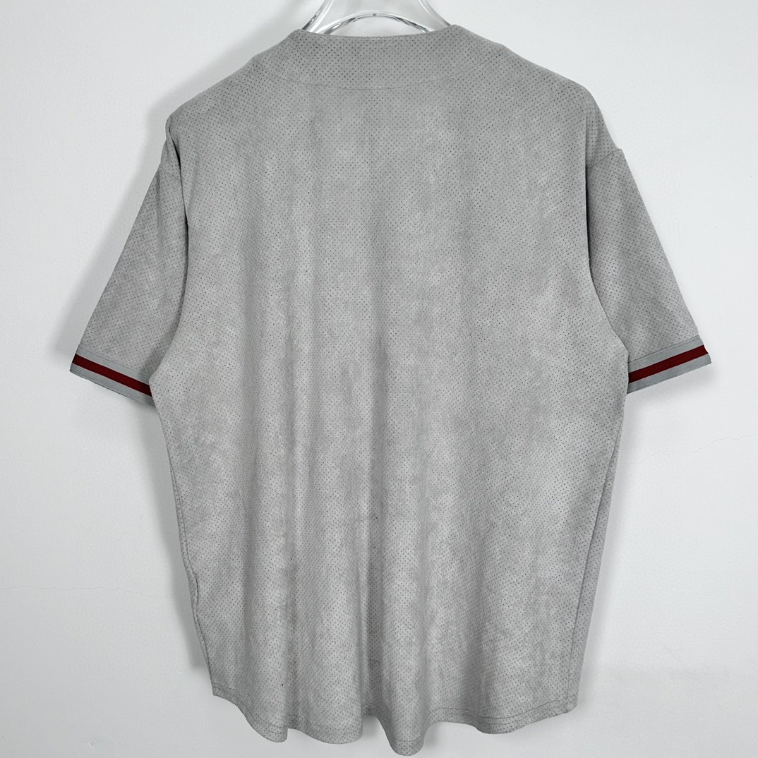 Supreme SS24 WEEK13 ULTRASUEDE MESH BASEBALL JERSEY 字母logo麂皮棒球衫 短袖 T恤 黑色 海军蓝 灰色 SUP-SS24-210
