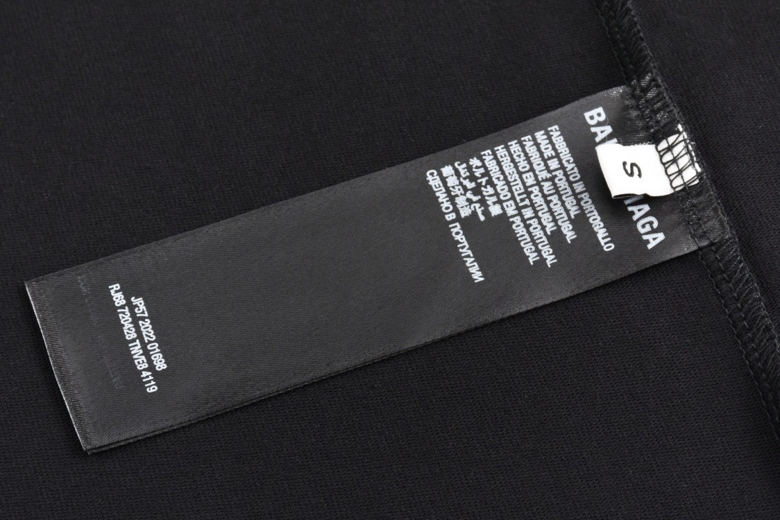 Balenciaga 巴黎世家 水钻字母logo印花短袖 T恤 夏季 黑色 777750TRVL71000