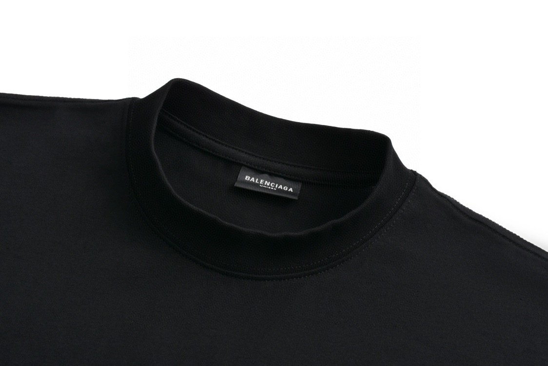 Balenciaga 巴黎世家 水钻字母logo印花短袖 T恤 夏季 黑色 777750TRVL71000