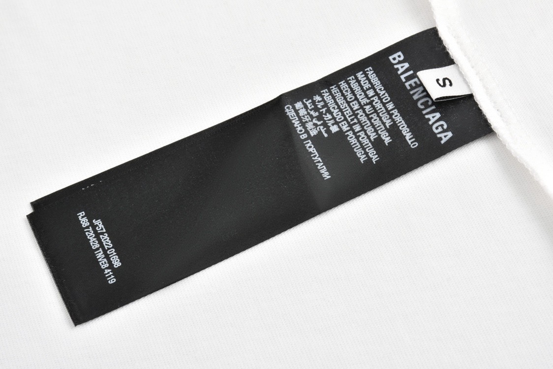 Balenciaga 巴黎世家 曼联做旧裂纹字母logo印花短袖 T恤 夏季 白色 787349TRVM59012