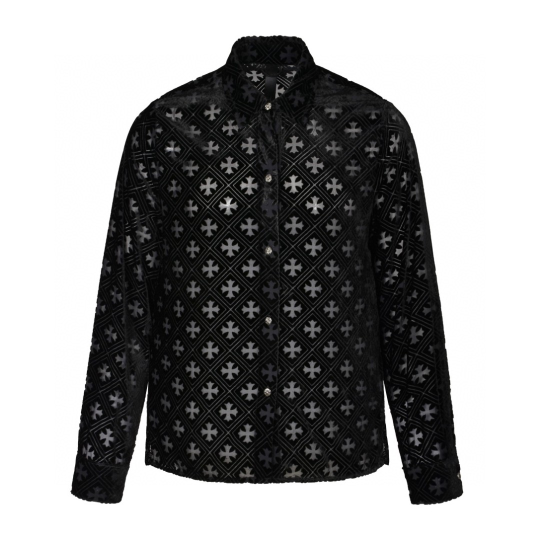 Chrome Hearts 克罗心 丝绒衬衫 长袖 外套 黑色