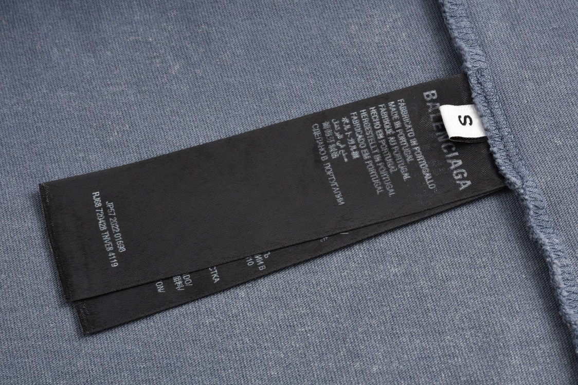 Balenciaga 巴黎世家 Paris字母logo印花短袖 T恤 夏季 水洗蓝 787349TRVM19340